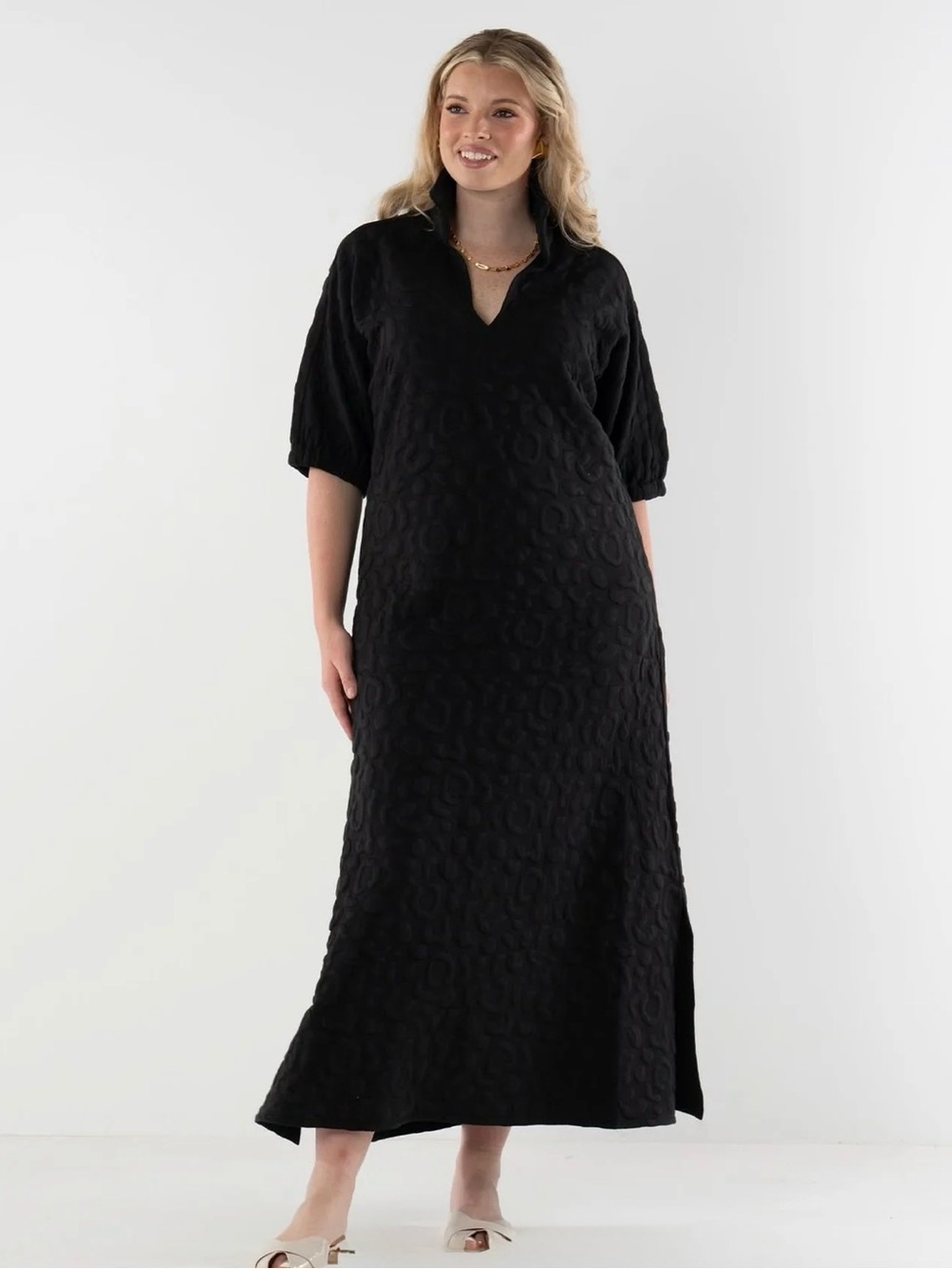 Emily McCarthy Poppy Maxi-Black “Leopard” Sz Small-LIKE NEW! Perfect for FALL!
